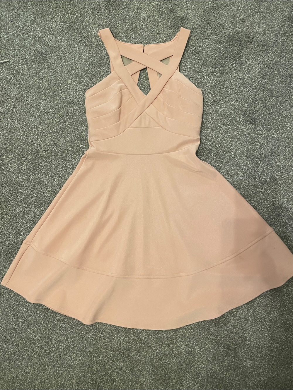 Windsor Blush Pink Crisscross Fit & Flare Mini Dress